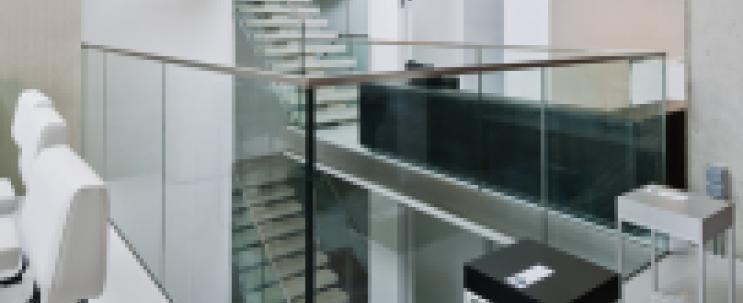 group-ceyssens glass balustrade stairs panels glass banister